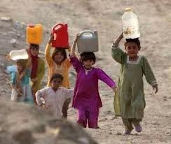 children carrying water