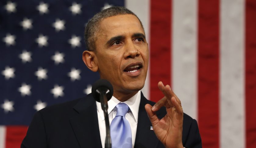 US President Barack Obama delivers the State of the Union address at the US Capitol in Washington on  January 28, 2014.      AFP PHOTO/Larry DOWNING/Pool        (Photo credit should read LARRY DOWNING/AFP/Getty Images)